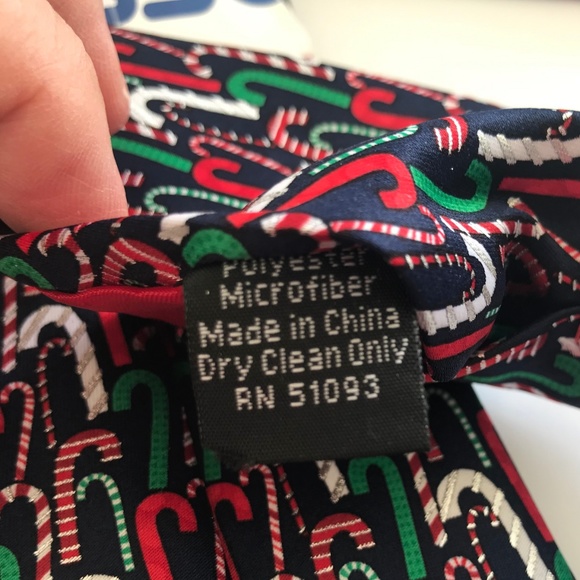 Mens Christmas NeckTie Tie Candy Cane Hallmark - Picture 7 of 7